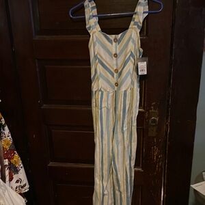 Art Class Blue and Yellow Striped Fabric